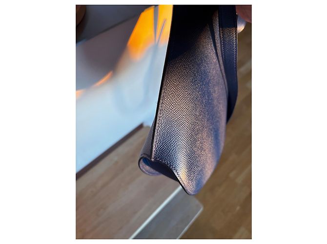 Borsa Baton de Craie in pelle blu navy Hermès Blu scuro - vista 6