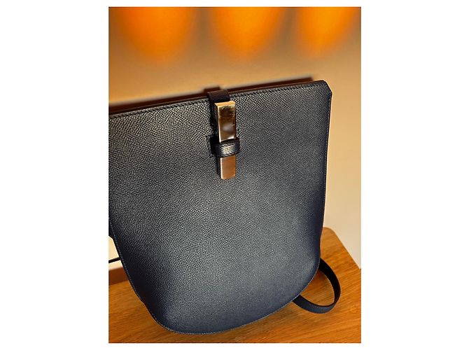 Borsa Baton de Craie in pelle blu navy Hermès Blu scuro - vista 9