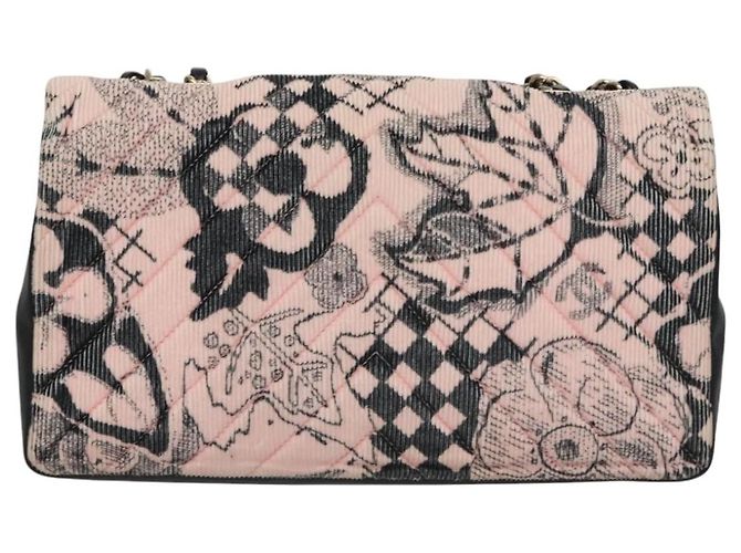 Chanel Flap Shoulder Canvas Rosa - vista 2