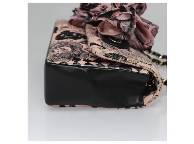 Chanel Flap Shoulder Canvas Rosa - vista 3