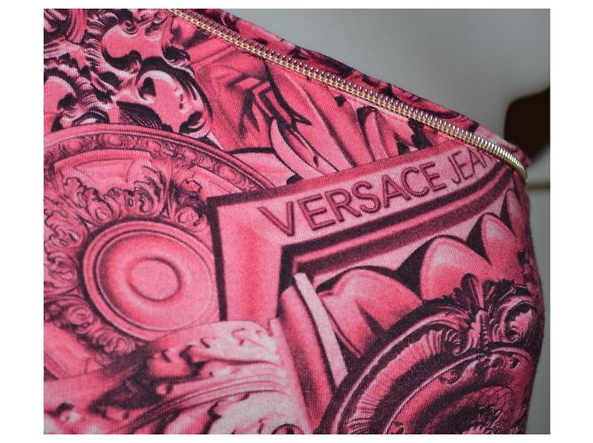 robe Versace Jeans Couture rose à motif taille 40 Multicolore - vue 3