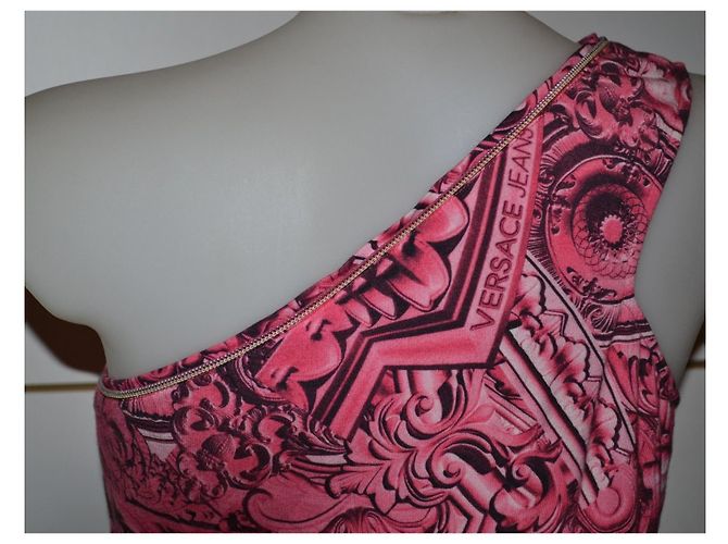 robe Versace Jeans Couture rose à motif taille 40 Multicolore - vue 5