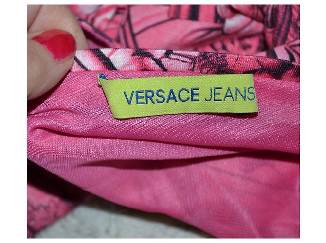 robe Versace Jeans Couture rose à motif taille 40 Multicolore - vue 6