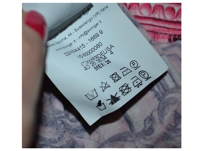 robe Versace Jeans Couture rose à motif taille 40 Multicolore - vue 7