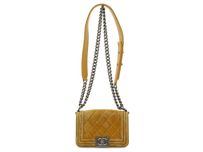 Borsa a Spalla Chanel Boy Chanel Matelassé Coco Mark Chain Giallo - vista 2