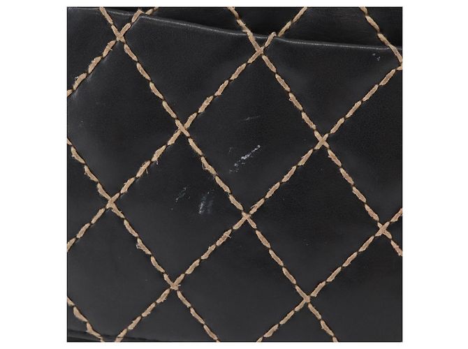 Chanel Matelassé Pelle Nera Grande Nero - vista 3