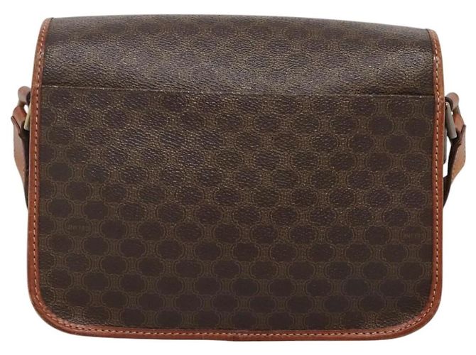Céline Celine Vintage Macadam Circle Logo Canvas and Leather Marron - vue 2