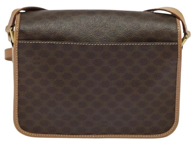 Céline Celine Vintage Macadam Circle Logo Canvas and Leather Marron - vue 2