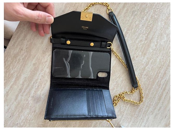 Clutch Phone Céline in pelle nera Nero - vista 2