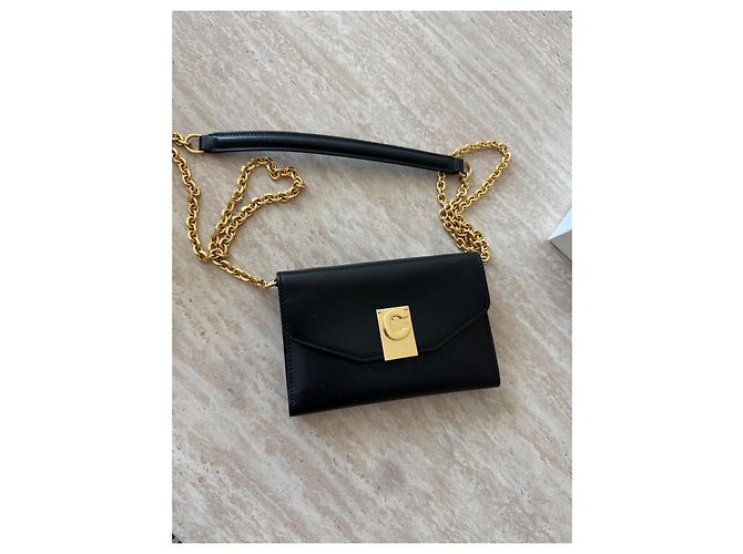 Clutch Phone Céline in pelle nera Nero - vista 3