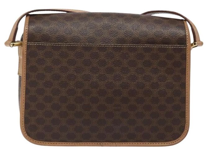 Céline Celine Vintage Macadam Circle Logo Canvas and Leather Marron - vue 2