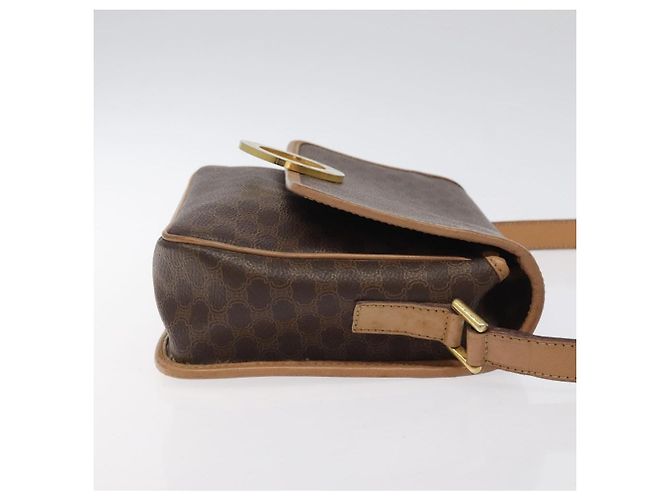 Céline Celine Vintage Macadam Circle Logo Canvas and Leather Marron - vue 3