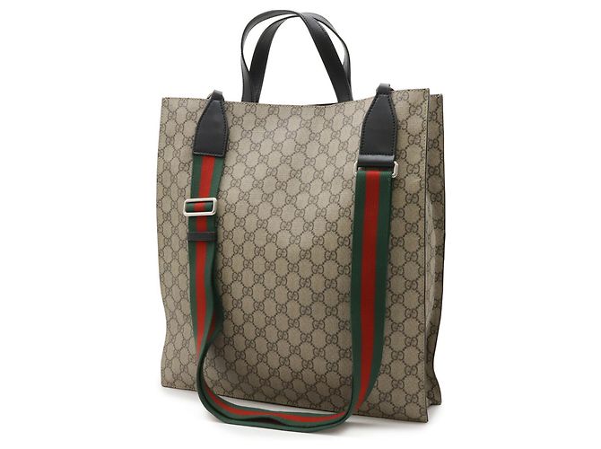 Borsa tote/ a spalla GG Supreme morbida GUCCI Nero Beige - vista 3