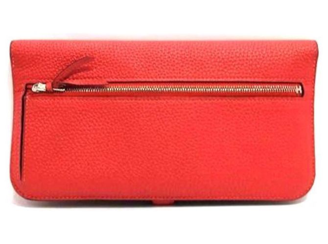 Hermès Dogon Lang Wallet in Zinnoberrot - Ansicht 2
