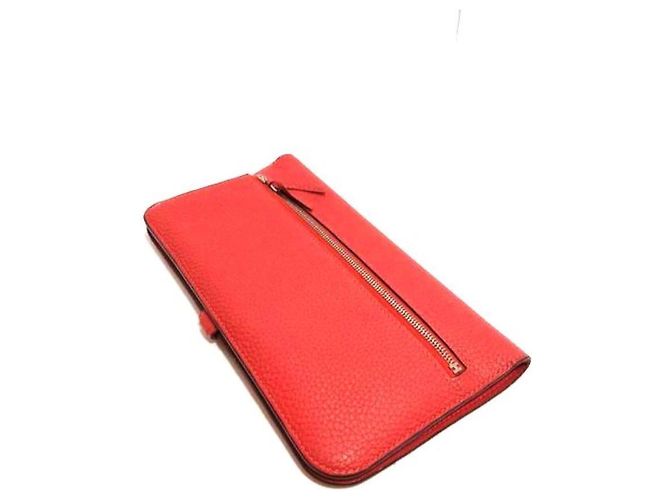 Hermès Dogon Lang Wallet in Zinnoberrot - Ansicht 4