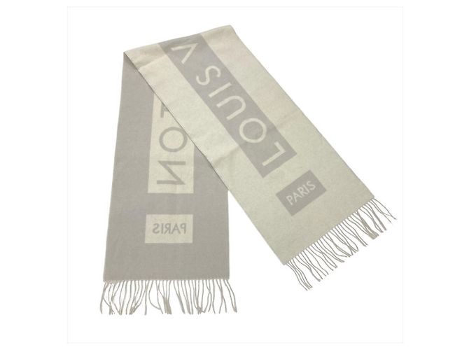 Sciarpa Baroda in cashmere Louis Vuitton Marrone Bianco - vista 2