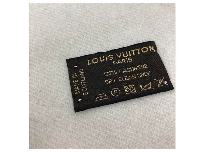 Sciarpa Baroda in cashmere Louis Vuitton Marrone Bianco - vista 3