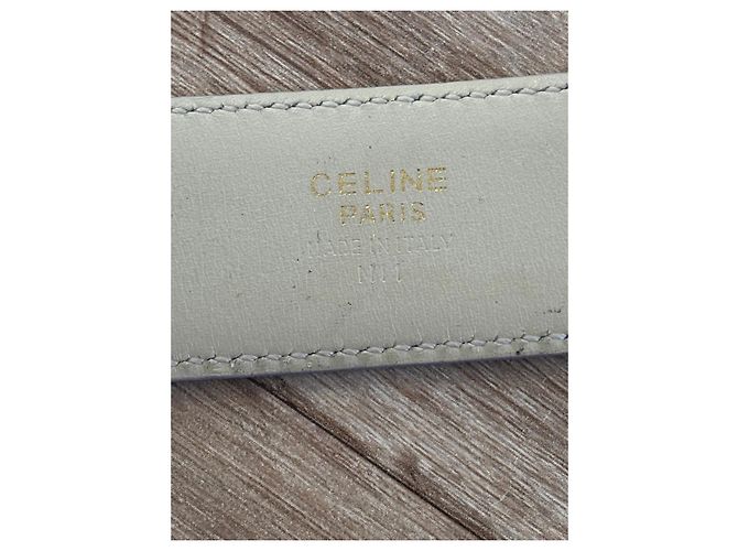 Céline Cinturón CELINE de cuero patentado rosa pálido con charm dorado - vista 4