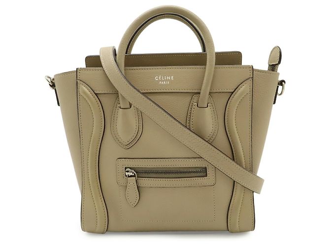 Céline Borsa a mano Celine Luggage Nano Shopper Beige - vista 2