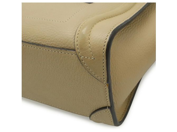 Céline Borsa a mano Celine Luggage Nano Shopper Beige - vista 4