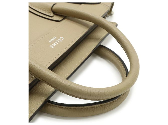 Céline Borsa a mano Celine Luggage Nano Shopper Beige - vista 5