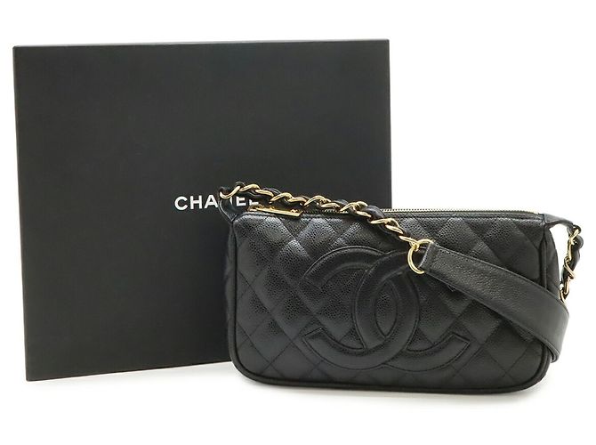 Timeless Borsa a Spalla Chanel Matelassé Coco Mark con Catena Nero - vista 10