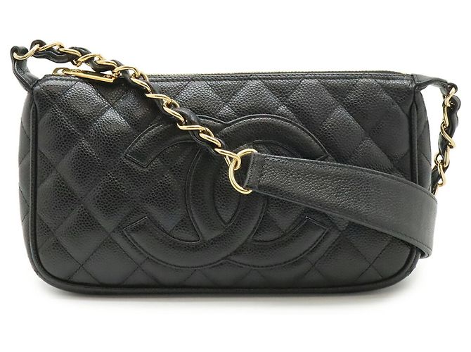 Timeless Borsa a Spalla Chanel Matelassé Coco Mark con Catena Nero - vista 2