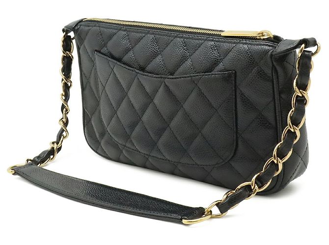 Timeless Borsa a Spalla Chanel Matelassé Coco Mark con Catena Nero - vista 3