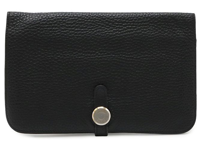 Cartera larga bi-fold Dogon Duo GM de Hermès Negro - vista 2