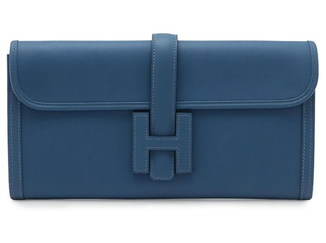 Borsa Clutch Hermès Jige Elan 29 Blu - vista 2