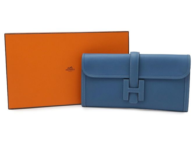 Borsa Clutch Hermès Jige Elan 29 Blu - vista 7