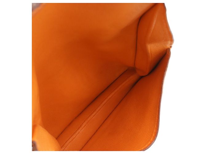 Hermès HERMES Dogon Compact Wallet/Coin Purse Orange - view 6