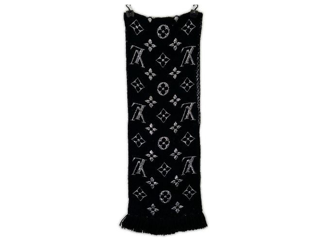Sciarpa in lana nera Louis Vuitton Nero - vista 2