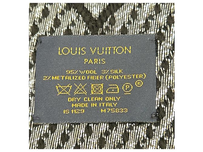 Sciarpa in lana nera Louis Vuitton Nero - vista 3