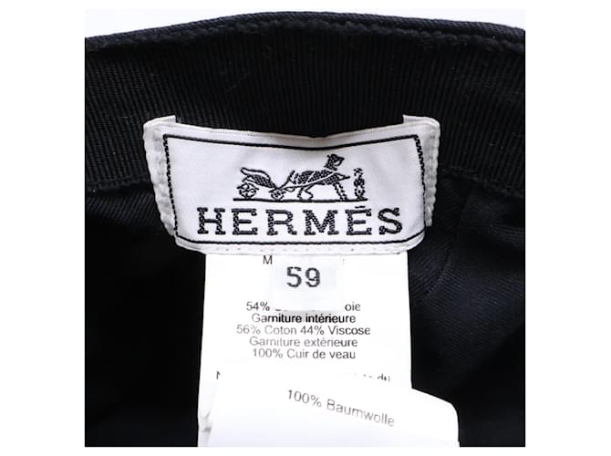 Cappello H-stripe Nevada di Hermès Nero - vista 9