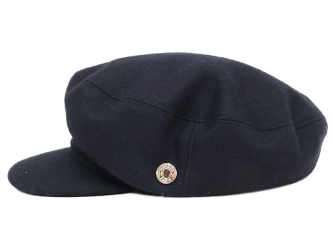 Cappello in lana con bottone Hermès Sellier Nero - vista 3