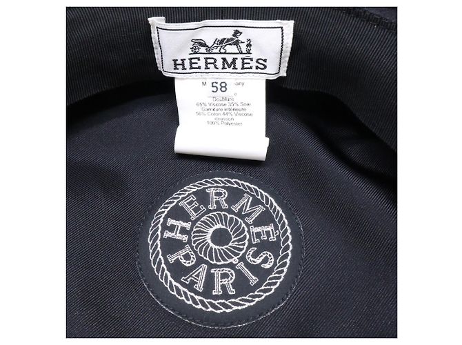 Cappello in lana con bottone Hermès Sellier Nero - vista 7