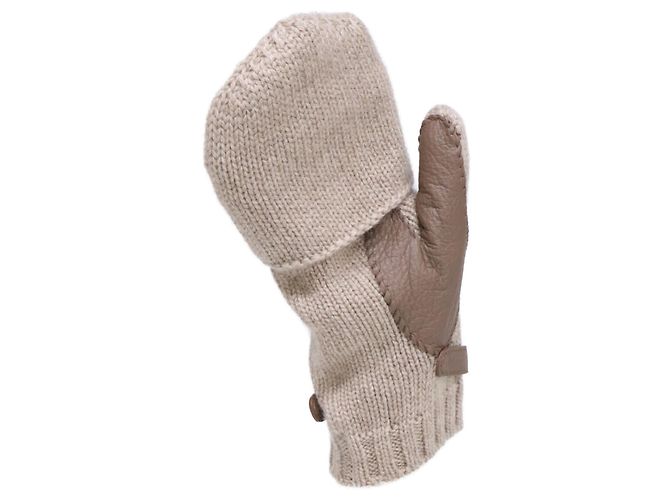 Hermès Lionel Kaschmir Strickhandschuhe aus Hirschleder Beige - Ansicht 6