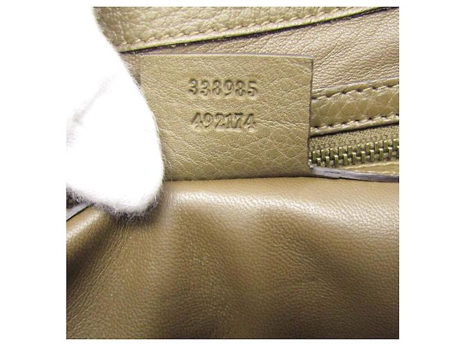 Borsa a Spalla in Pelle Gucci Bamboo Marrone - vista 5