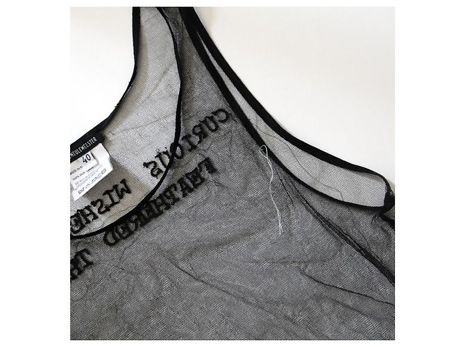 Ann Demeulemeester Primavera 2000 Deseos Curiosos Top Plumoso El Aire Negro - vista 2