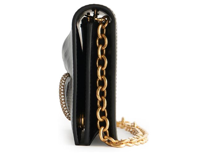Clutch a Catena con Bocca Moldata Schiaparelli Nero Rosa - vista 4