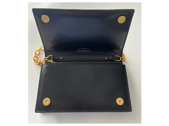 Clutch a Catena con Bocca Moldata Schiaparelli Nero Rosa - vista 7