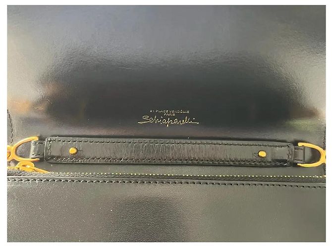 Clutch a Catena con Bocca Moldata Schiaparelli Nero Rosa - vista 8