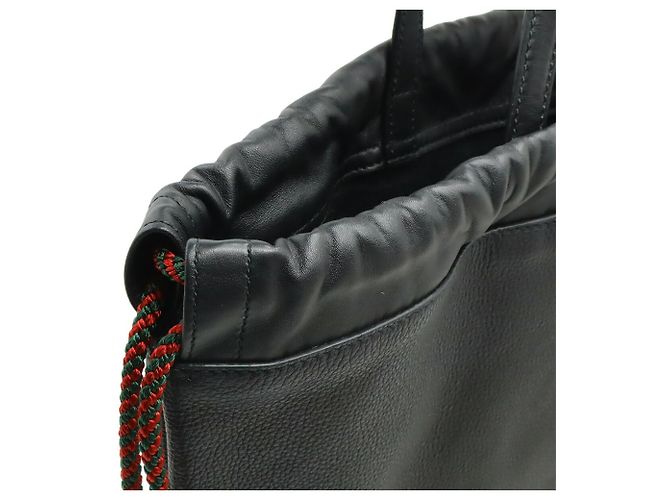 GUCCI Print Drawstring Backpack Black Red Green - view 5