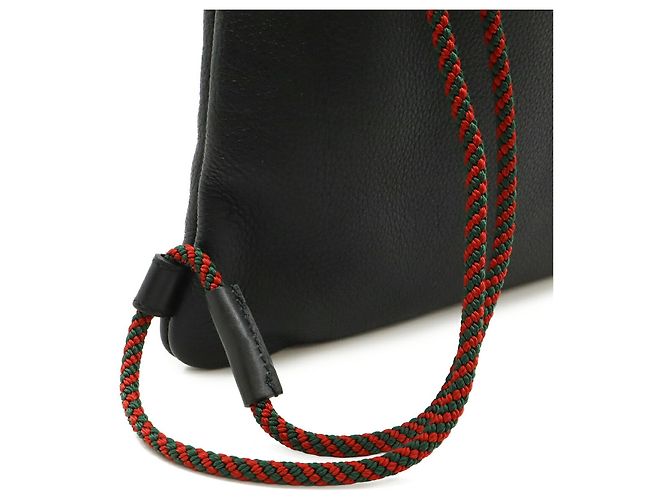 GUCCI Print Drawstring Backpack Black Red Green - view 6