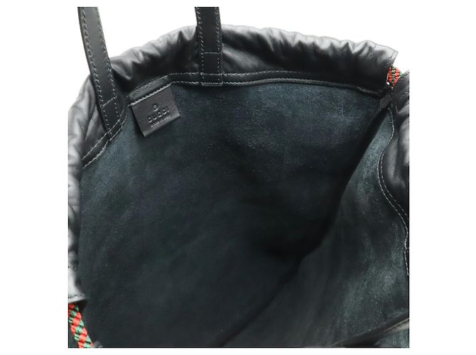 GUCCI Print Drawstring Backpack Black Red Green - view 8