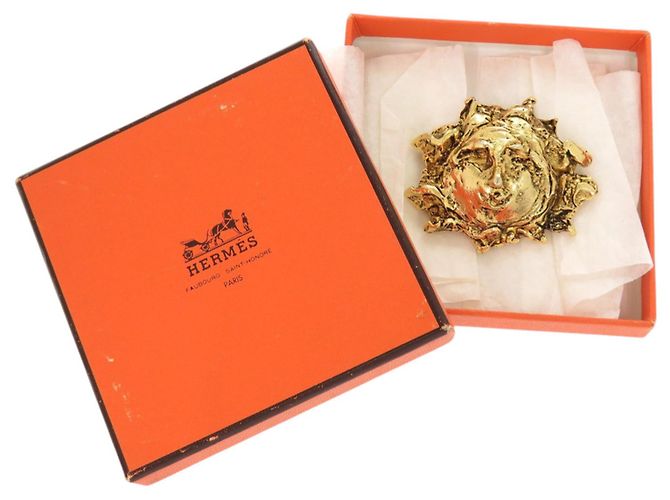 Spilla Vintage in Oro Hermès D'oro - vista 2