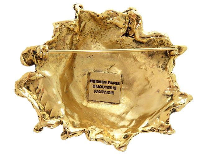 Spilla Vintage in Oro Hermès D'oro - vista 3