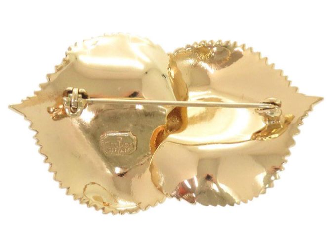 Spilla Motivo Foglia d'Oro Christian Dior - vista 2