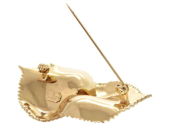 Spilla Motivo Foglia d'Oro Christian Dior - vista 3
